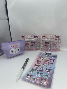Sanrio Kuromi Stationery Pouch & Sticker Set